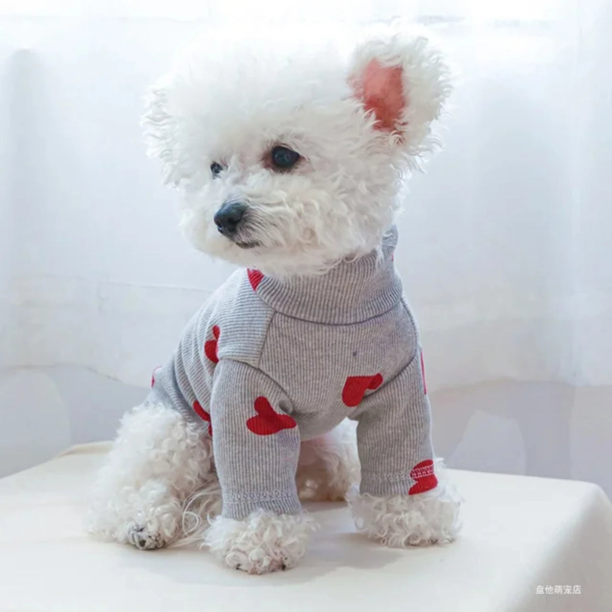 Small Dog Puppy Clothes Shirt Fit Small Dog Pet All seasons Love printed Valentine's Day bottom shirt