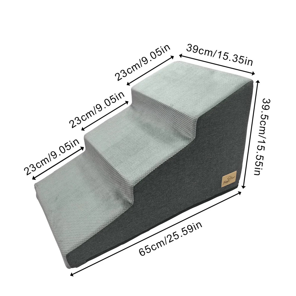 Small Dog Stairs, Ramp, Ladder High-Density Foam Sponge Dogs Sofa Removable and Washable Training Pet Ramp Stairs 3/4/5 Steps