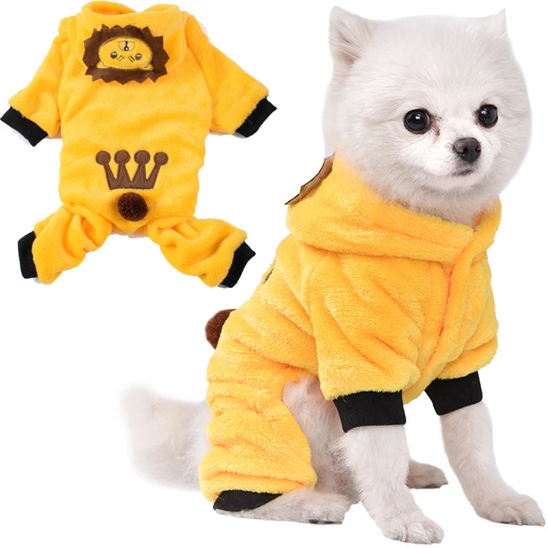 Pet Dog Clothes Soft Warm Fleece Dogs Jumpsuits, Pet Clothing for Small Dogs Puppy, Hoodies Chihuahua Yorkshire Costume Coats