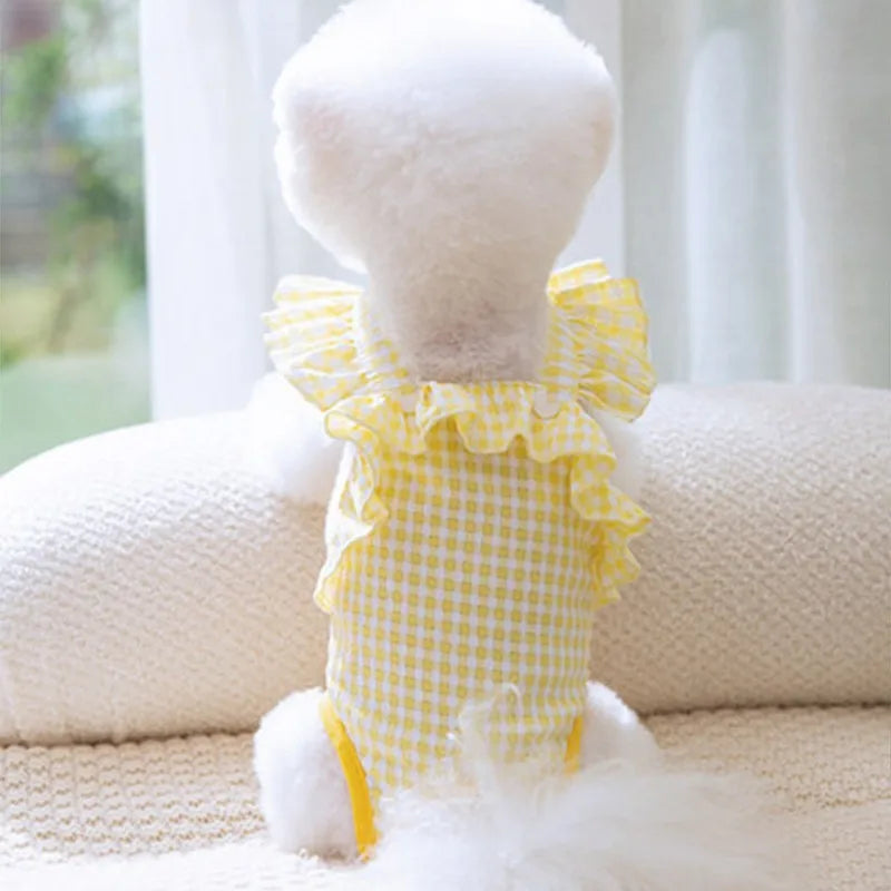 ink Suspender-Style Dog Sanitary Pants - Fashion Diaper Underwear for Small & Medium Girl Dogs