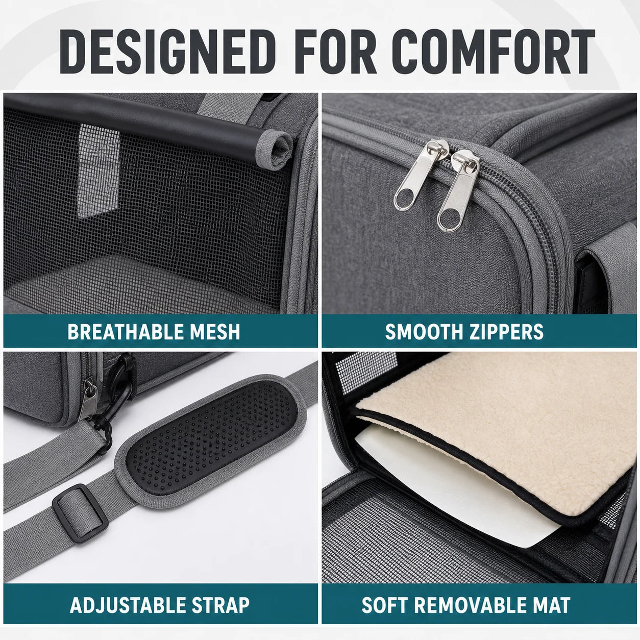 Portable Expandable Small Dog Travel Bag Soft-Sided Transparent Breathable Lightweight Handheld or Crossbody Outdoor Pet Bag Stylish