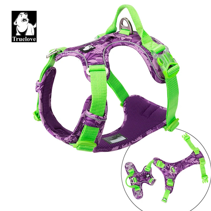 Dog Harness Camouflage Reflective Nylon Special Edition and Upgrade Version Easy to Adjust TLH5653, Explosion-proof Harness