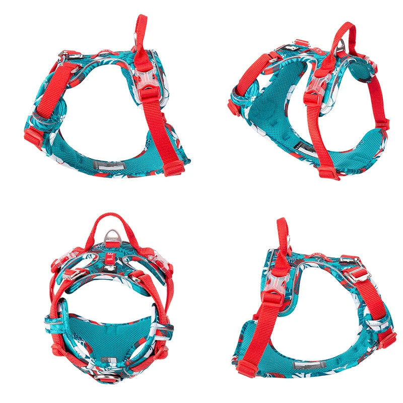Dog Harness Camouflage Reflective Nylon Special Edition and Upgrade Version Easy to Adjust TLH5653, Explosion-proof Harness