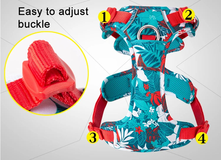 Dog Harness Camouflage Reflective Nylon Special Edition and Upgrade Version Easy to Adjust TLH5653, Explosion-proof Harness
