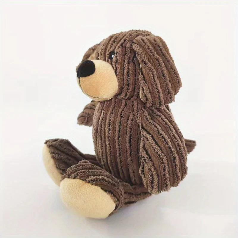 Plush Puppy Dog Chew Toy - Striped Stuffed Animal Chewable Puppies for Small to Medium Dogs - Ideal Gift for Puppies