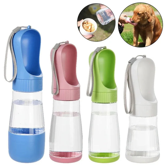 Portable Dog Water Bottle 320ML With Food Container Travel 2 in 1 Pet Water Dispenser For Small, Medium, and Large Dogs Drinking Bowls