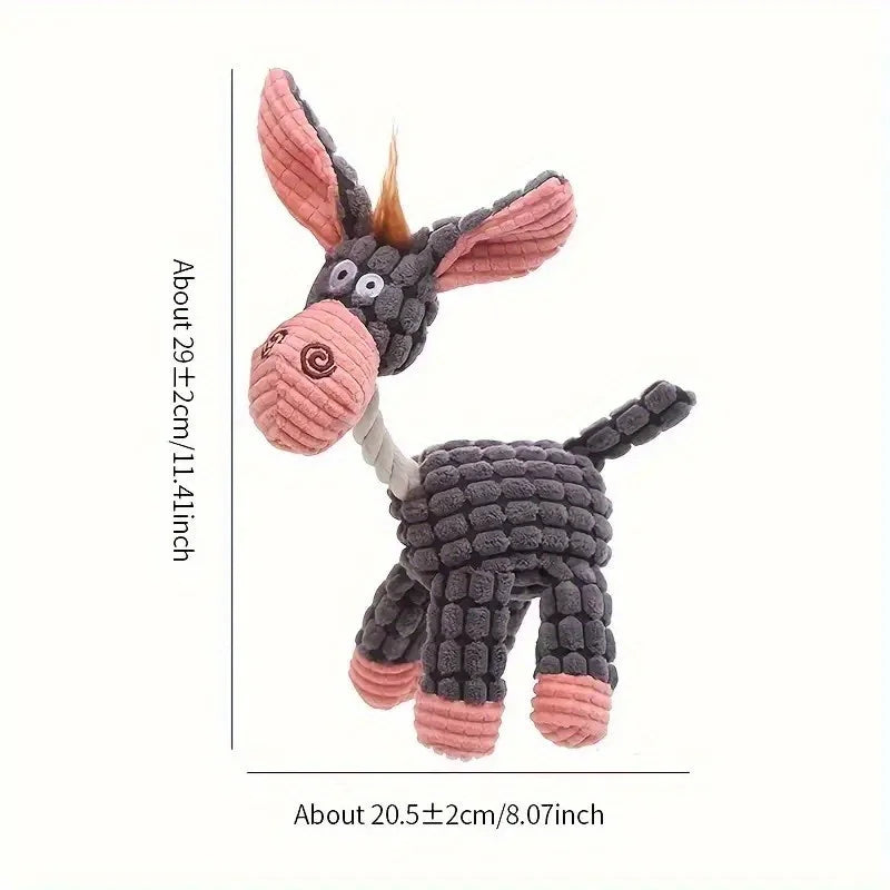 Plush Squeaky Puppy Chew Toys Teething Training Dog Toys for Small Dogs Cute Donkey or Bunny Designs
