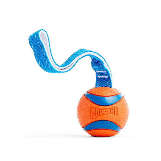 Dog Tug Toy with Ball and Pull Strap Interactive Chew Toy for Aggressive Chewers All Sized Dogs Tough Durable Rubber Ball for Tug of War Fetch Outdoor Play Teeth Cleaning