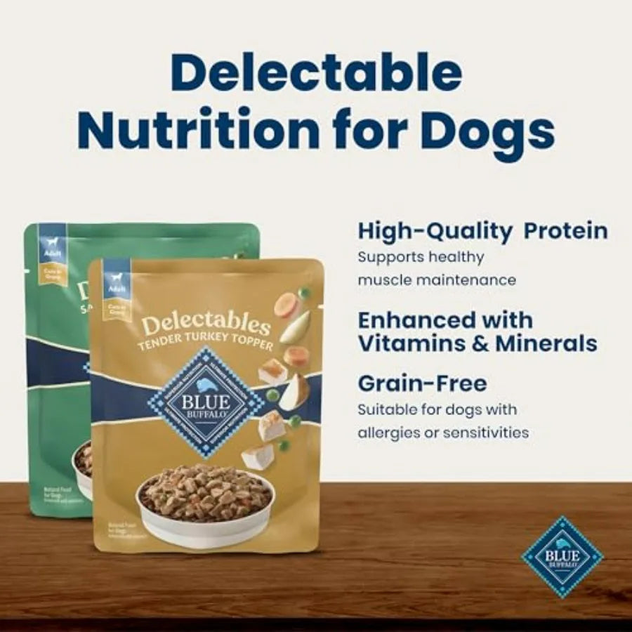 Delectables Variety Pack Natural Wet Dog Food Topper Savory Tender Tender Cuts in Gravy with Natural Ingredients, Vitamins