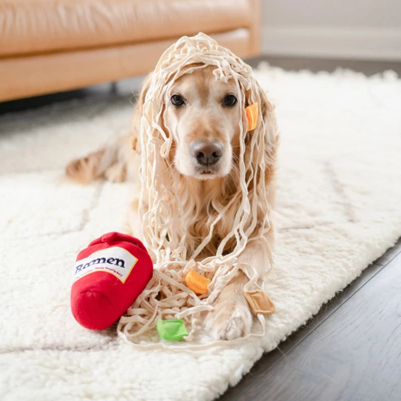 Dog Puzzle Toy Noodle Shape Leaking Food Toy Dog Nosework Training Toy Interactive Enrichment Toy for Small Medium Dogs
