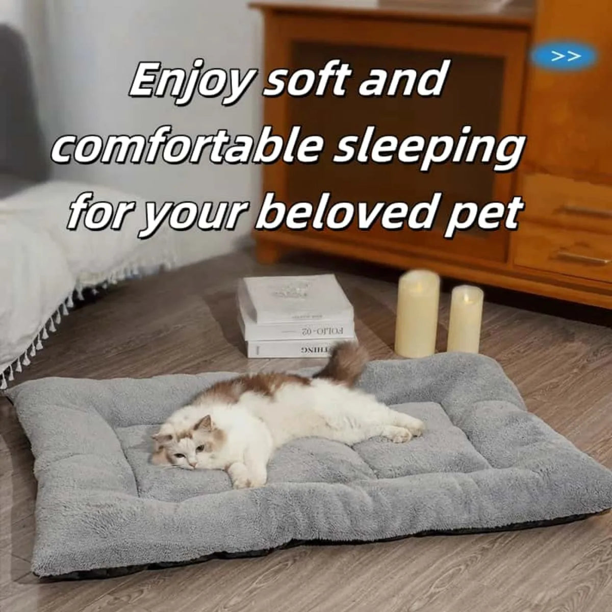All Season Thickened Plush Dog Bed - Spacious Anti-Slip Pet Sofa for Small and Medium Dogs - Super Soft Washable Polyester
