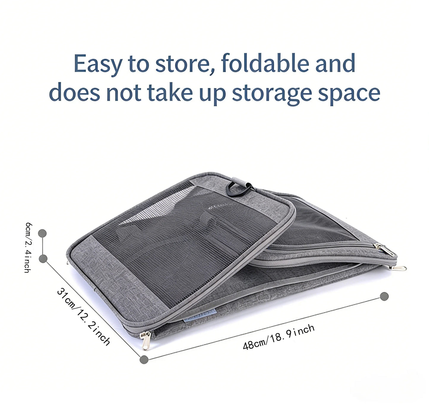 Portable Expandable Small Dog Travel Bag Soft-Sided Transparent Breathable Lightweight Handheld or Crossbody Outdoor Pet Bag Stylish