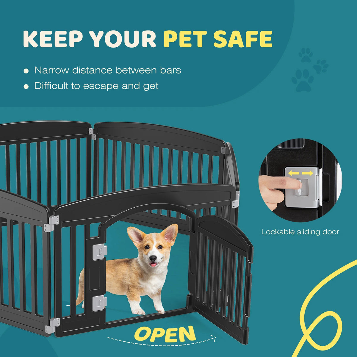Plastic Dog Playpen 4 and 6 Panel 24 Inch Expandable Durable Pet Fence for Medium Dogs Indoor Outdoor Folding Portable Puppy Playpen