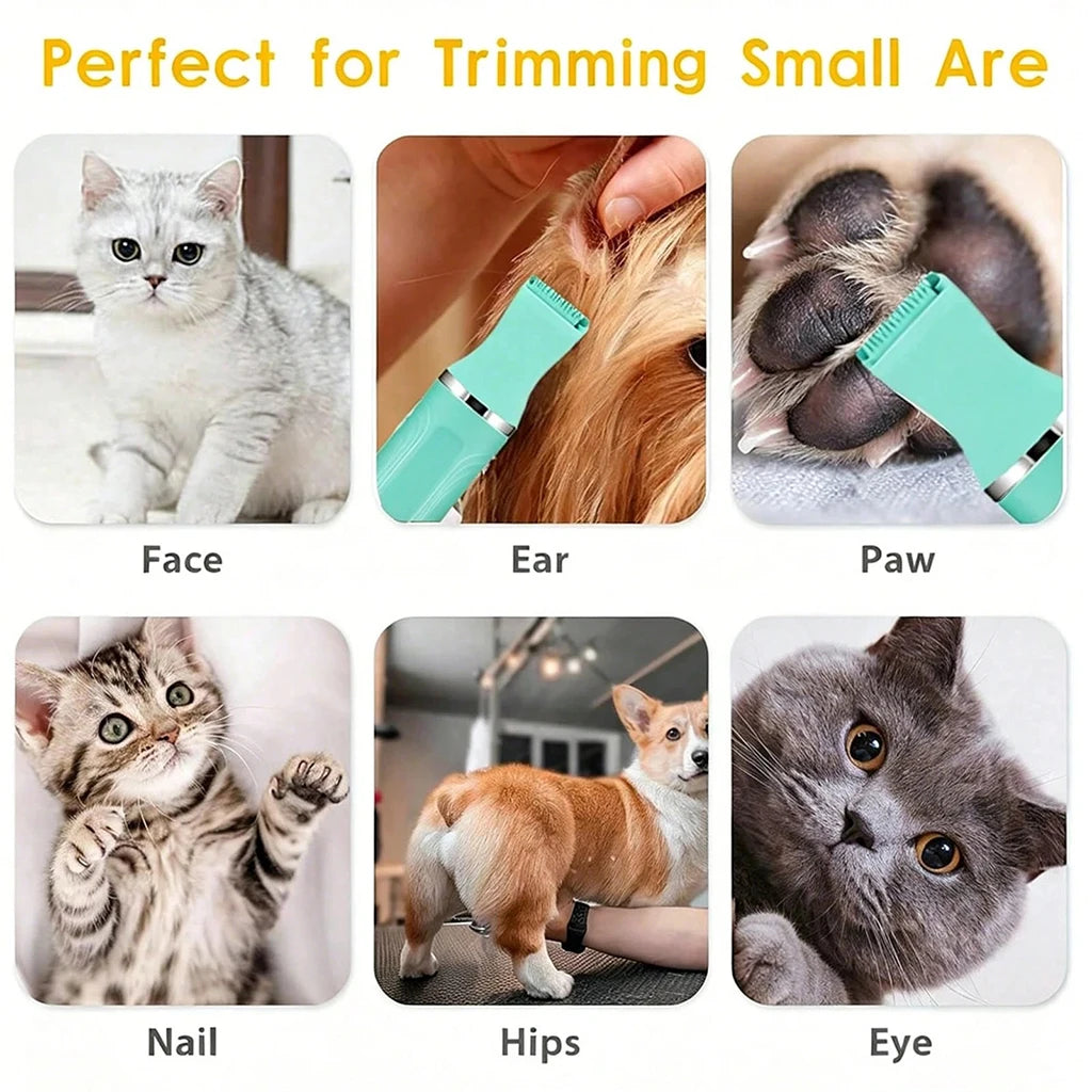 Pet Hair Clipper 4-in-1 Rechargeable Dog Trimmer Kit Cordless Electric Grooming Shaver with Comb Guide for Puppy