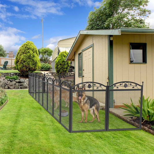 8 Panels DIY Heavy Duty Dog Playpen Pen Outdoor Indoor Dog Puppy Metal Fence with Waterproof Fertility Pad for Whelping, Training