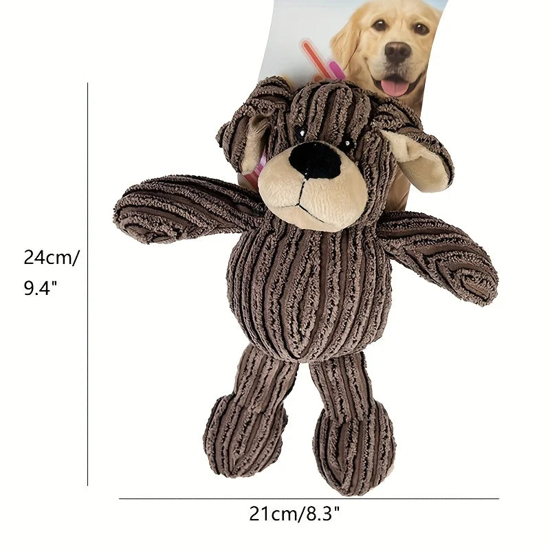 Plush Puppy Dog Chew Toy - Striped Stuffed Animal Chewable Puppies for Small to Medium Dogs - Ideal Gift for Puppies