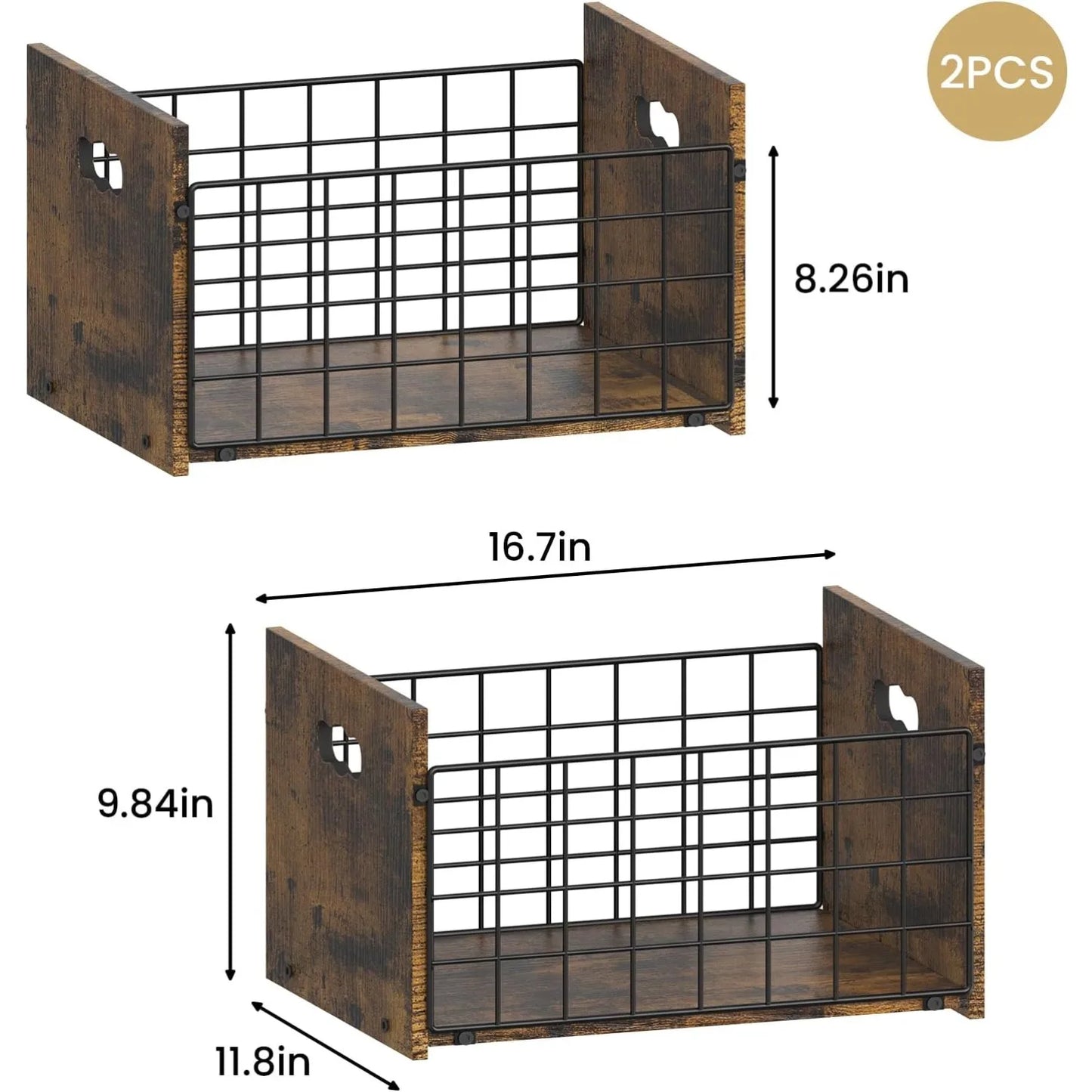 Metal Dog Toy Basket Organizer Wooden Pet Storage Box for Puppy/Small Dogs Multi-Purpose Chest for small dog toys