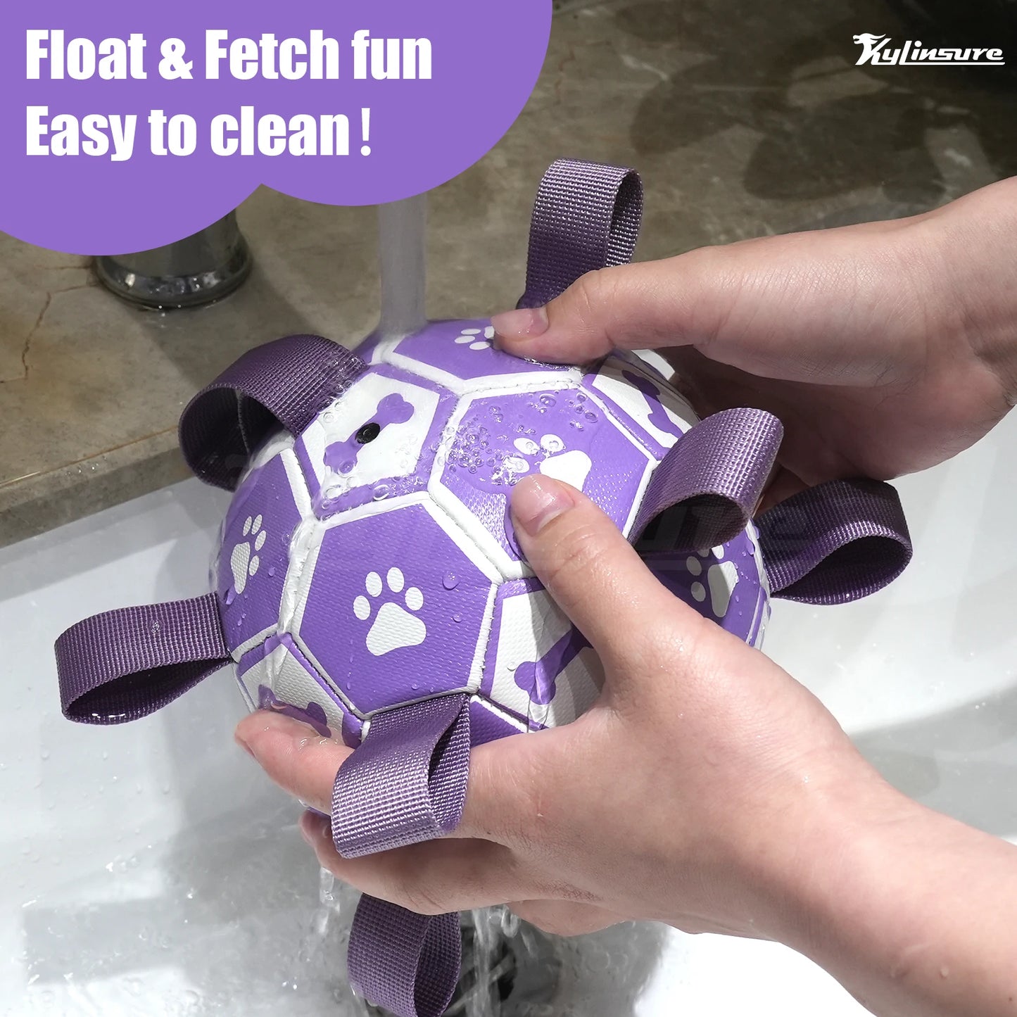 Small Dog Toy Soccer Ball with Straps, Interactive Dog Toys for Tug of War, Puppy Birthday Gifts, Water Toy, Durable Dog Balls