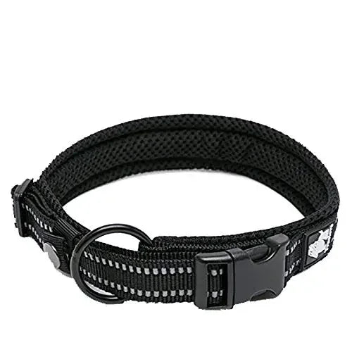 Pet Dog Collar Nylon Adjustable Webbing Padded Soft Reflective Durable Heavy Duty Training Custom Luxury
