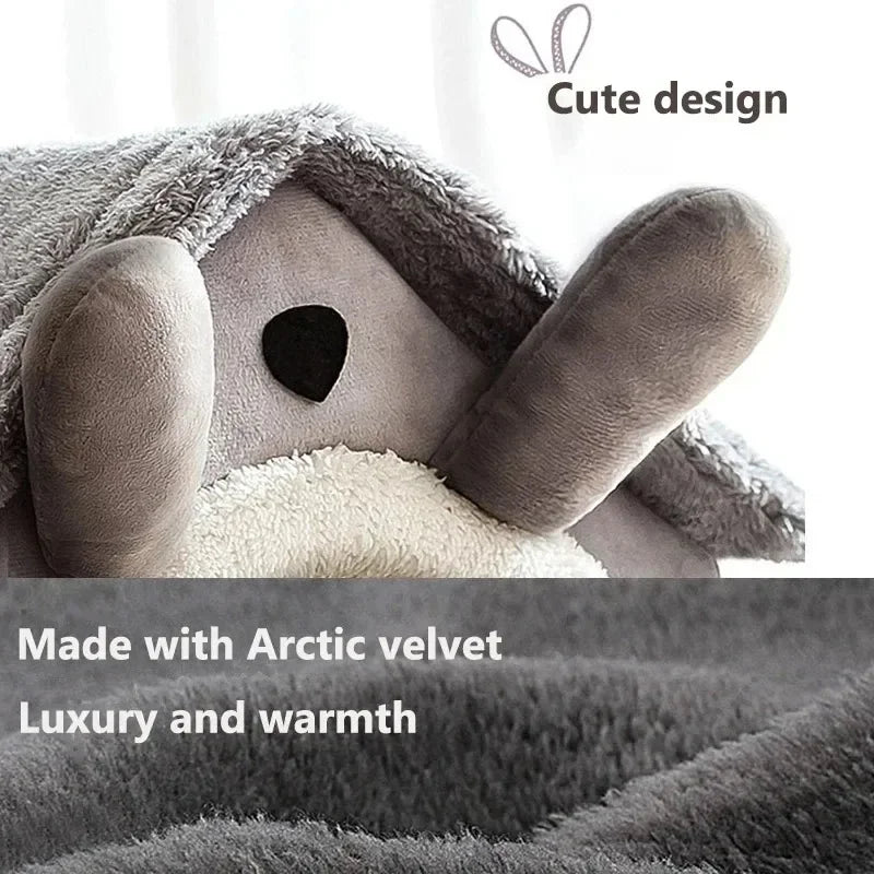 Indoor Warm Soft Pet House Bed Tent & Kennel for Small Dogs, All-Season Use with Removable Washable Cushion