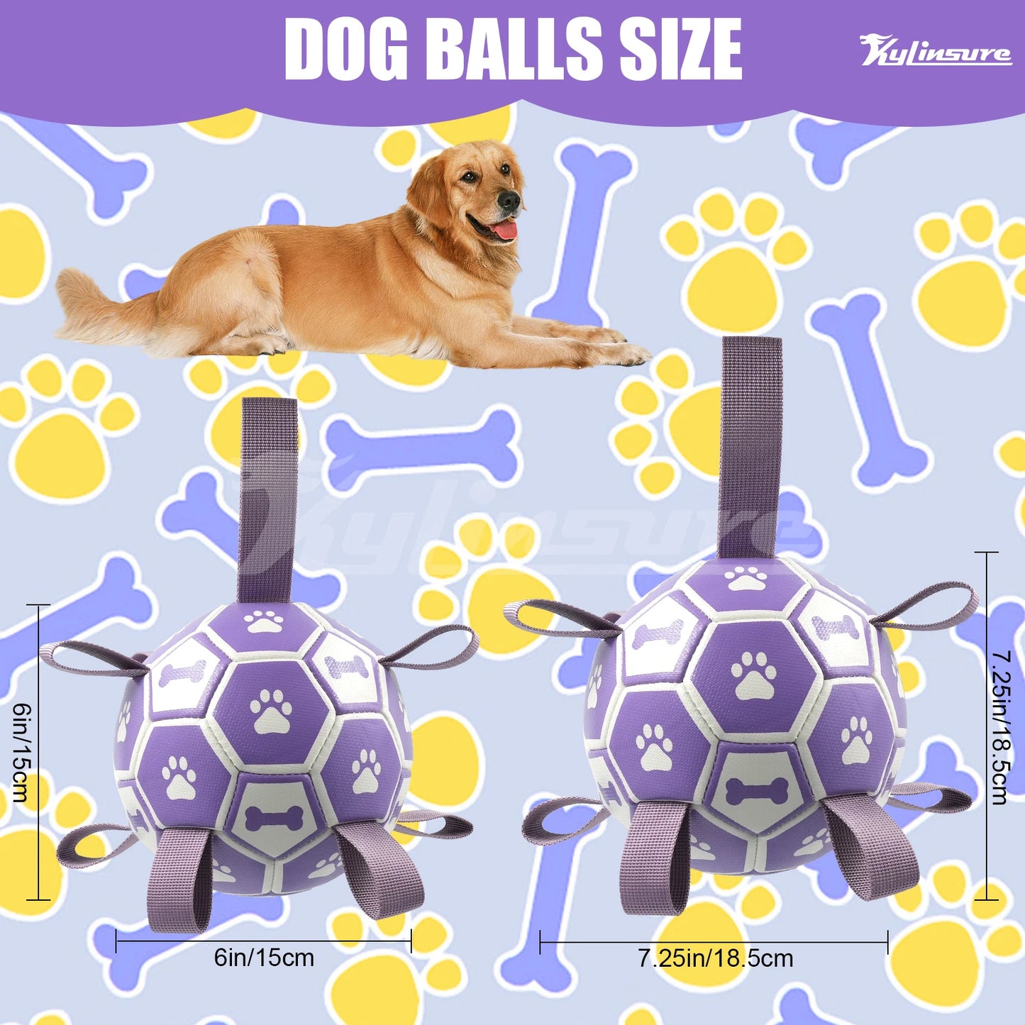 Small Dog Toy Soccer Ball with Straps, Interactive Dog Toys for Tug of War, Puppy Birthday Gifts, Water Toy, Durable Dog Balls