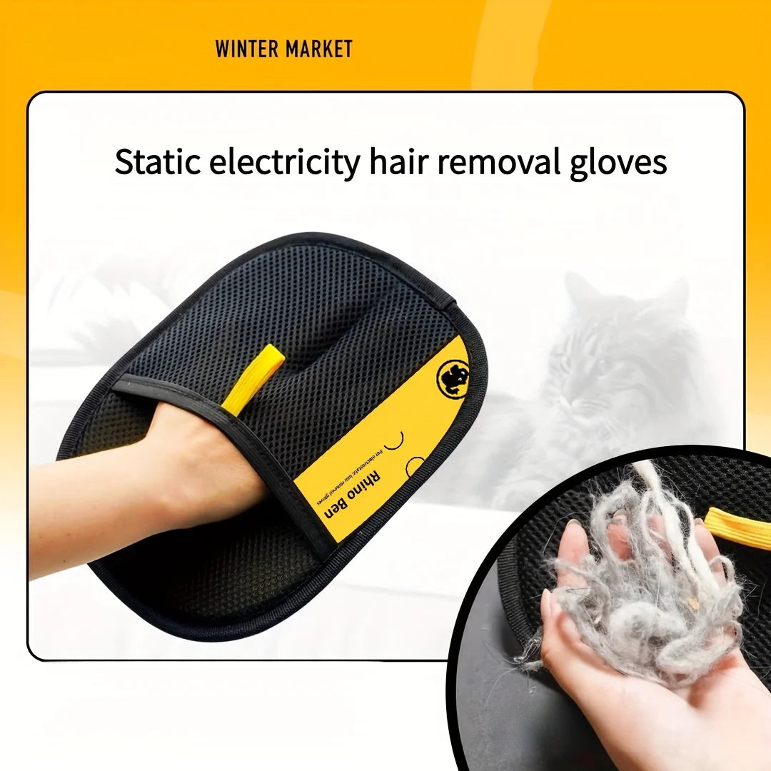2-Piece Pet Hair Removal Gloves – Double-Sided Glove Style Brushes, Anti-Shedding Grooming Gloves, Grooming Supplies