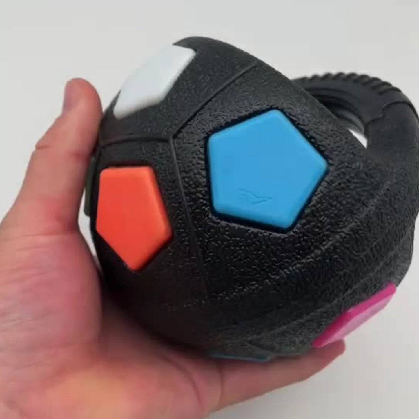 Dog Calming Ball with Handle Football Shape Interactive Squeaky Toy for Small Medium Large Breeds