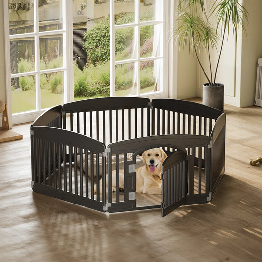 Plastic Dog Playpen 6 Panel 24 inch Expandable Durable Pet Fence for Medium Dogs Indoor Outdoor Folding Portable Puppy Playpen