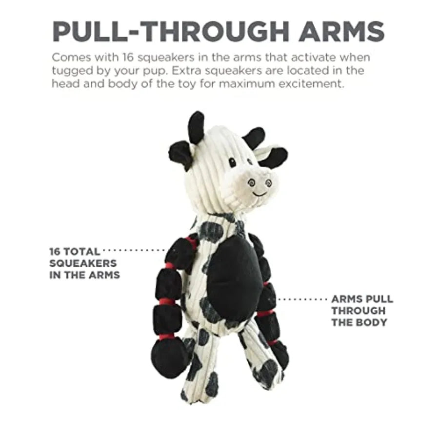Charming Pet Thunda Tugga Cow Plush and Squeaky Dog Tug Toy Pack of 2