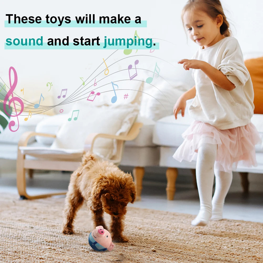 Active Moving Pet Plush Toy Bite Resistant Plush Automatic Bouncing Toys Self-Moving Chewable for Dog Indoor Playing