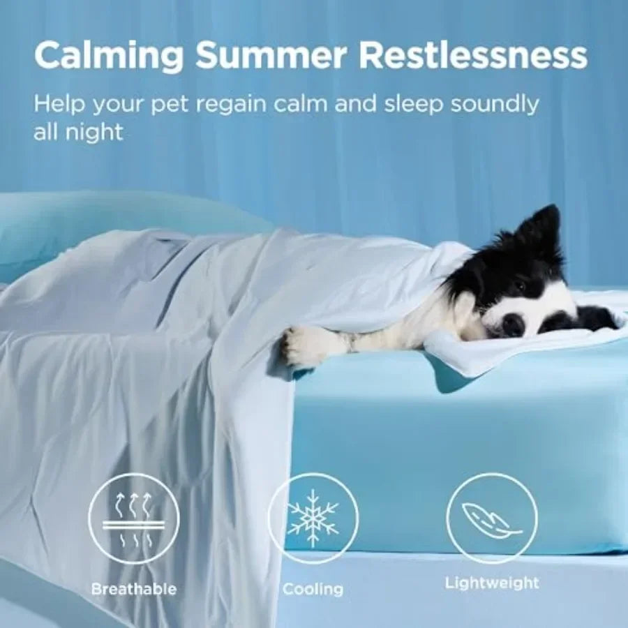 Cooling Blanket for Small Dogs with Breathable Air-Core Fill  Dog Cooling Mat Soft, Lightweight Pet Cat Throw Cold