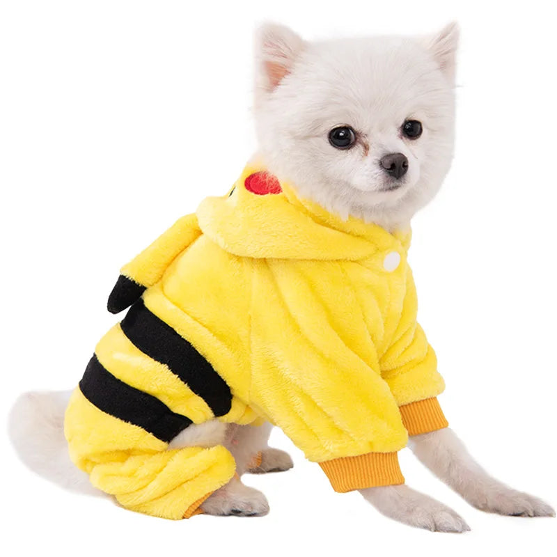 Pet Dog Clothes Soft Warm Fleece Dogs Jumpsuits, Pet Clothing for Small Dogs Puppy, Hoodies Chihuahua Yorkshire Costume Coats