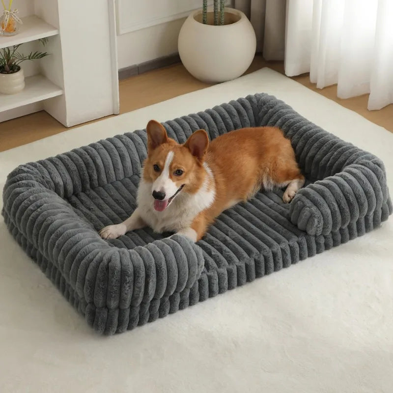 Calming Dog Bed Orthopedic Memory Foam Sofa Couch Waterproof Removable Cover Plush Mat for Small, Medium, and Large Dogs