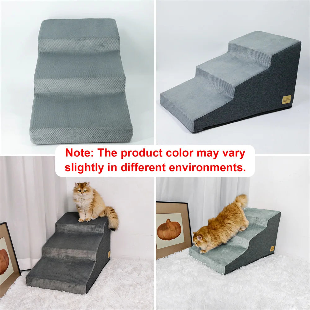 Small Dog Stairs, Ramp, Ladder High-Density Foam Sponge Dogs Sofa Removable and Washable Training Pet Ramp Stairs 3/4/5 Steps