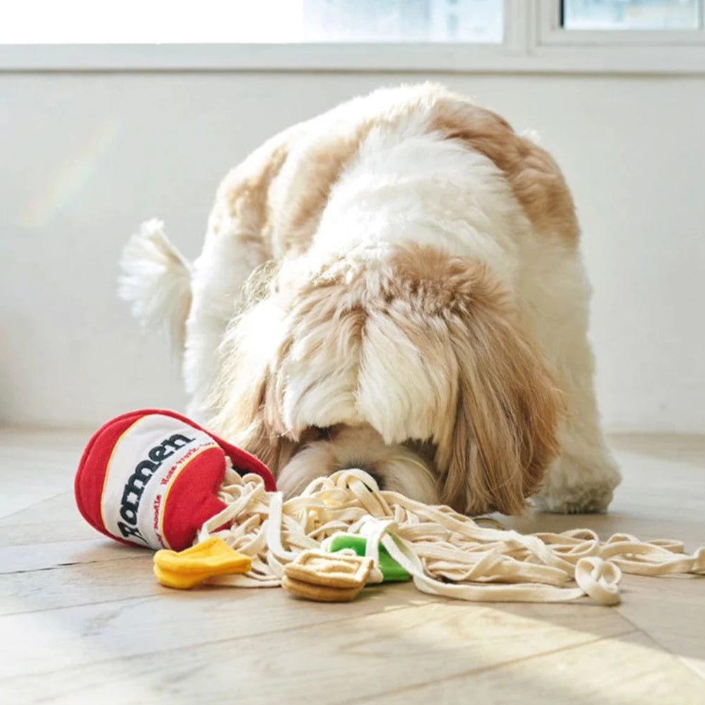 Dog Puzzle Toy Noodle Shape Leaking Food Toy Dog Nosework Training Toy Interactive Enrichment Toy for Small Medium Dogs