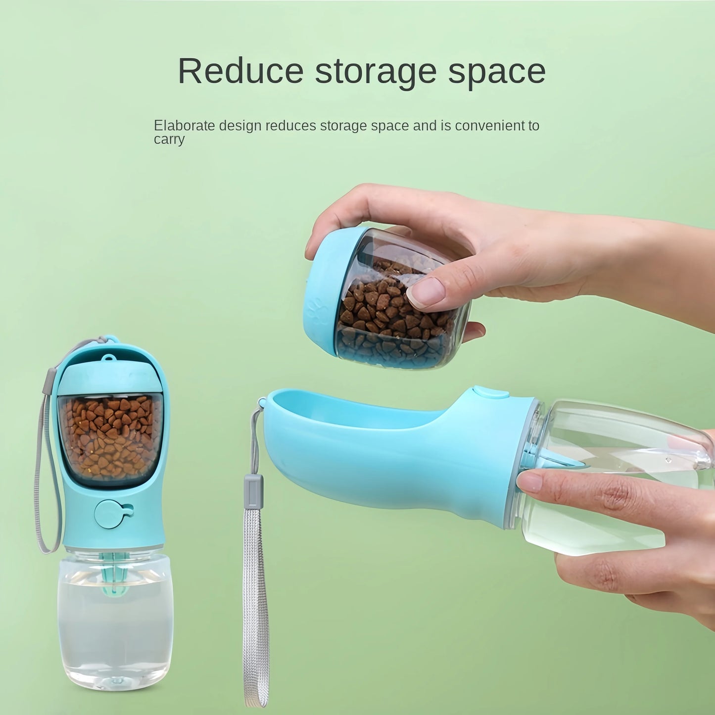 Portable Dog Water Bottle with Storage Food and Water Container for Small Dogs Feeder Bowl Outdoor Travel Supplies