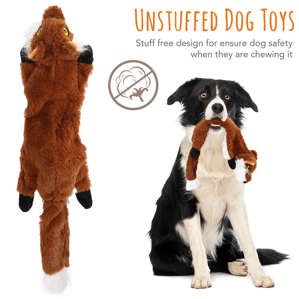 5 Piece Crinkle Dog Squeaky Toys, Durable Plush Dog Toys, No Stuffing Dog Toys for Small Medium and Large Dogs