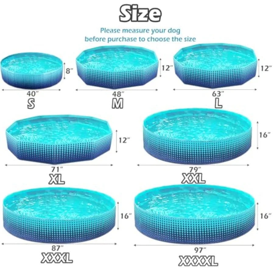 Foldable Dog Kiddie Pool - Hard Plastic Paddling Pool Toddler Baby Swimming Pools for Backyard Collapsible Whelping Box Pet Dog