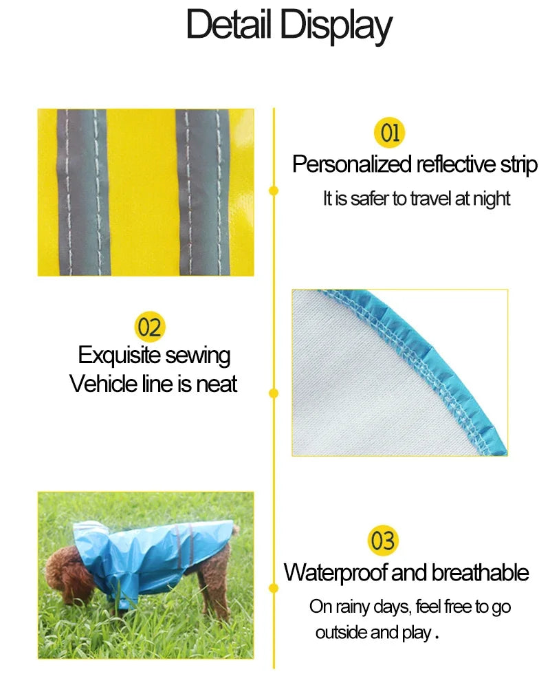 Summer Outdoor Puppy Pet Rain Coat Small Hoody Waterproof Jackets Raincoat for Dogs Cats Apparel Clothes