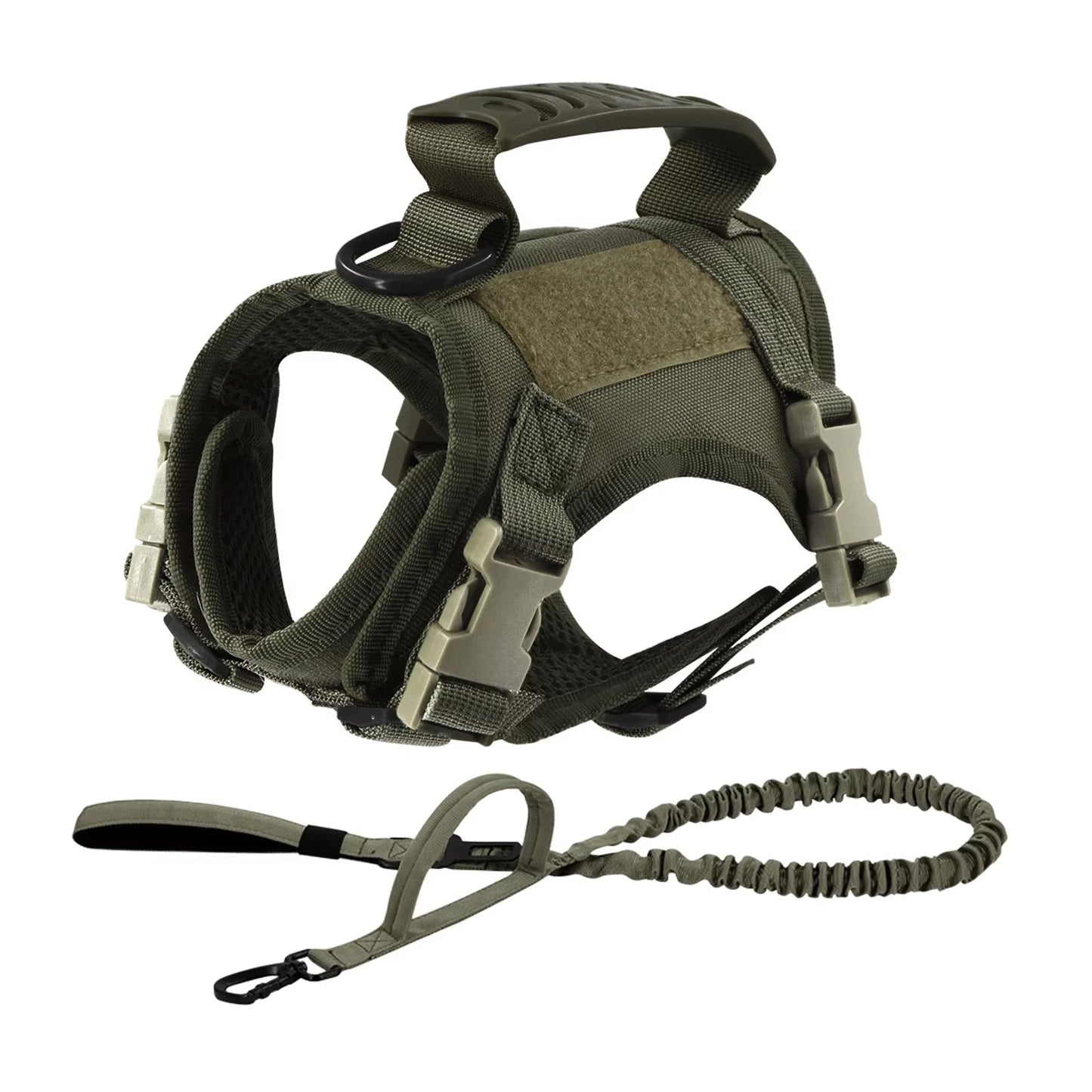 Tactical Puppy Harness Leash Set For Small Dogs, Adjustable Harnesses Vest For Training Walking Military Dog Accessories