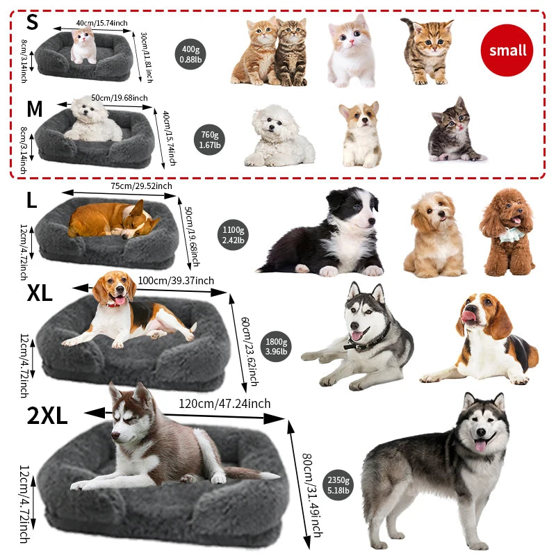 Thickened Orthopedic Dog Bed for Small to Large Dogs - Egg Sponge, Easy to Remove and Wash Plush Cover, Durable Pet Bed