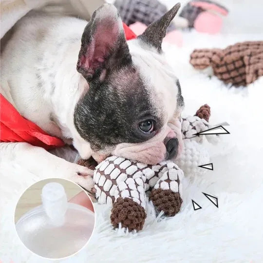 Plush Squeaky Puppy Chew Toys Teething Training Dog Toys for Small Dogs Cute Donkey or Bunny Designs