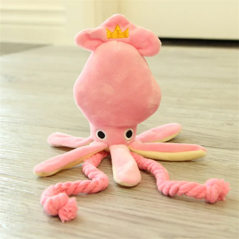 Plush Flamingo Pet Squeaky Toys for Small Dogs Clean Teeth Puppy Dog Chew Toy Squeak Pets Accessories Dog Supplies Octopus Chick
