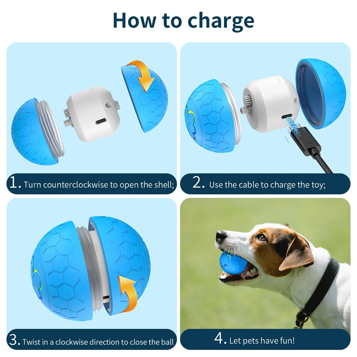 Smart Interactive Dog Toy Ball Electronic Pet Toy Ball Automatic Bouncing Rolling Toy Ball With Lights Puppy Product