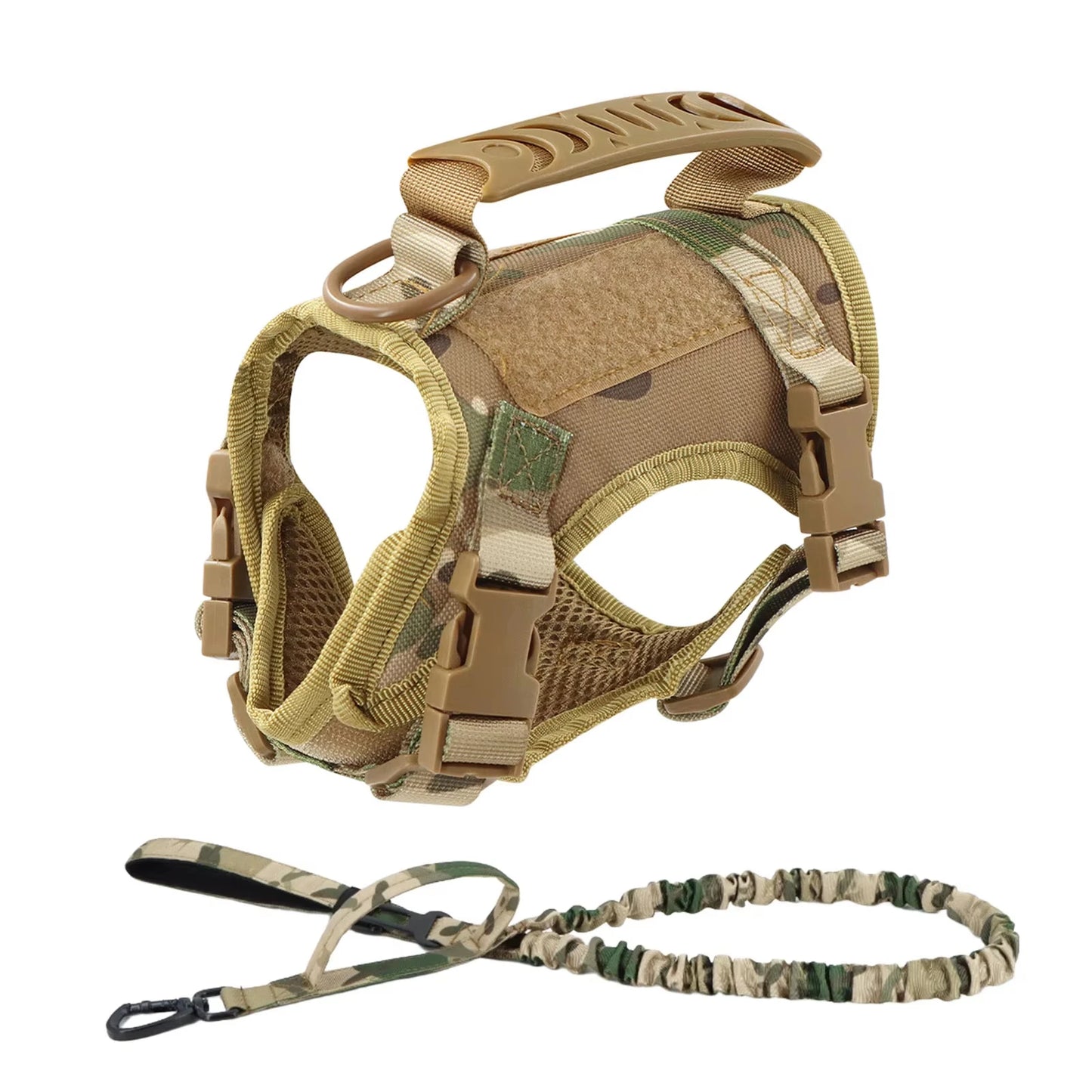 Tactical Puppy Harness Leash Set For Small Dogs, Adjustable Harnesses Vest For Training Walking Military Dog Accessories