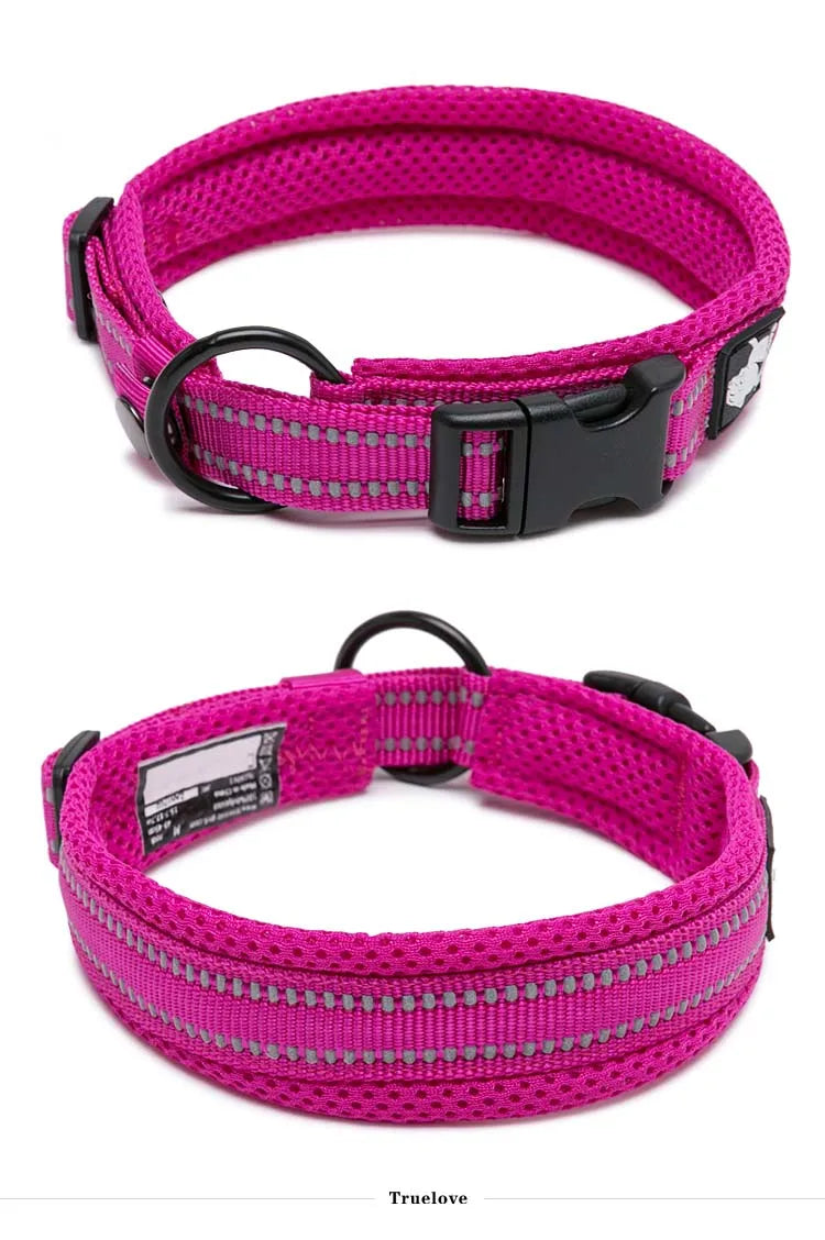 Dog Walking Collar Comfort Padded with Buckle Nylon Traveling Collar Tactical Dog Supplies 11 Colors Size XXS-XXXL