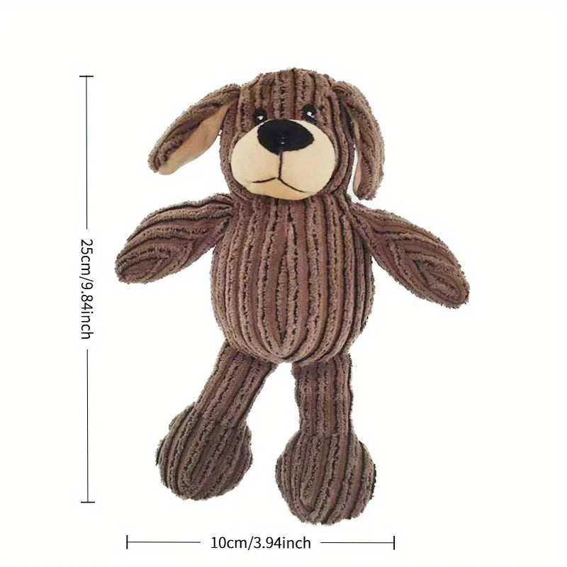 Plush Puppy Dog Chew Toy - Striped Stuffed Animal Chewable Puppies for Small to Medium Dogs - Ideal Gift for Puppies
