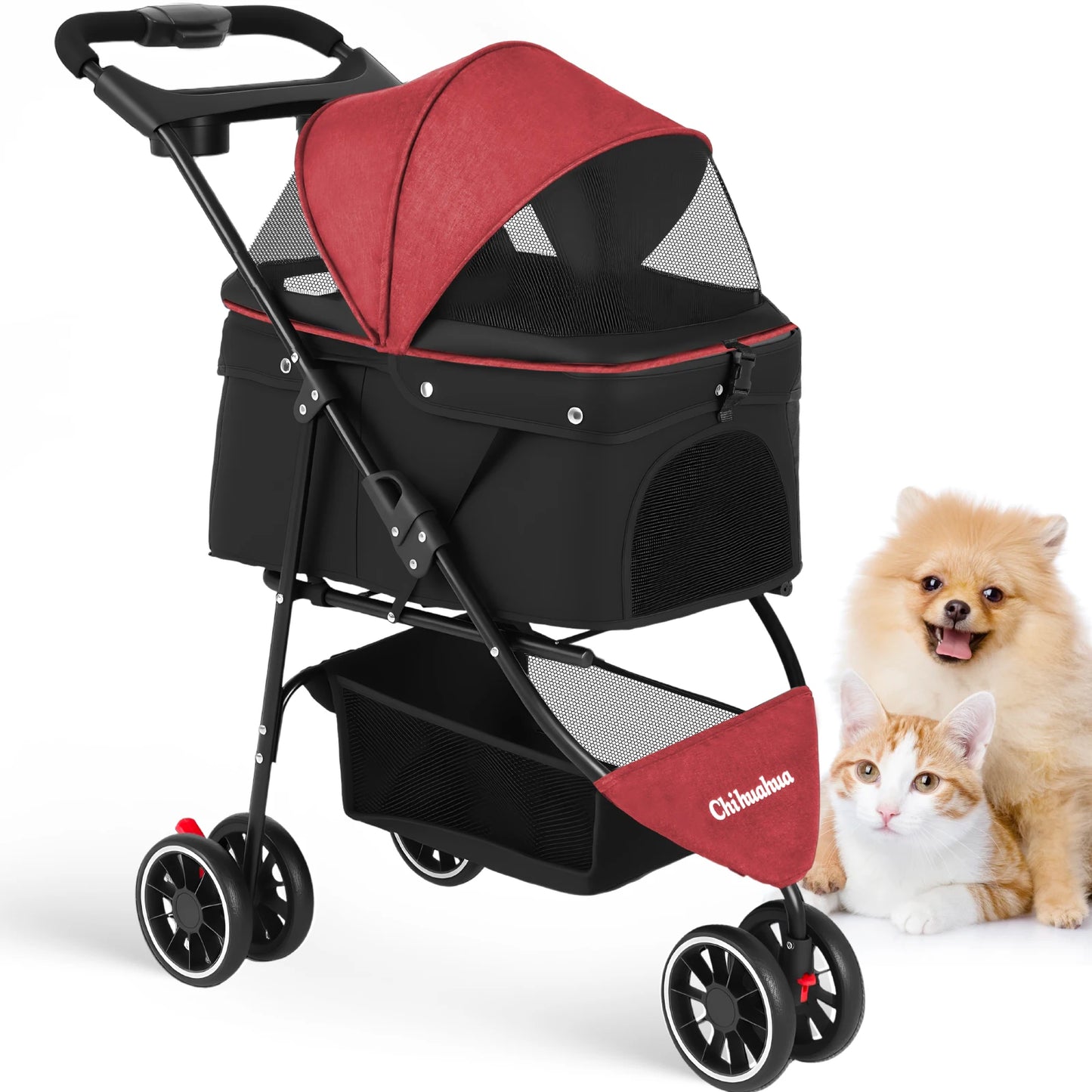Pet Stroller For Small Dogs, Travel Portable Dog Stroller, Foldable Dog Carrier Strolling