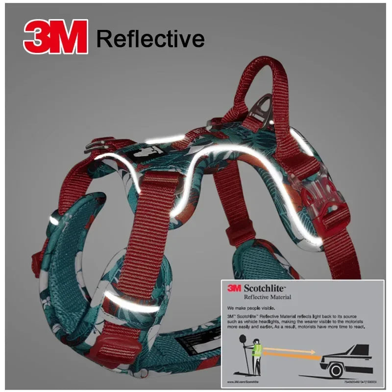 Dog Harness Camouflage Reflective Nylon Special Edition and Upgrade Version Easy to Adjust TLH5653, Explosion-proof Harness