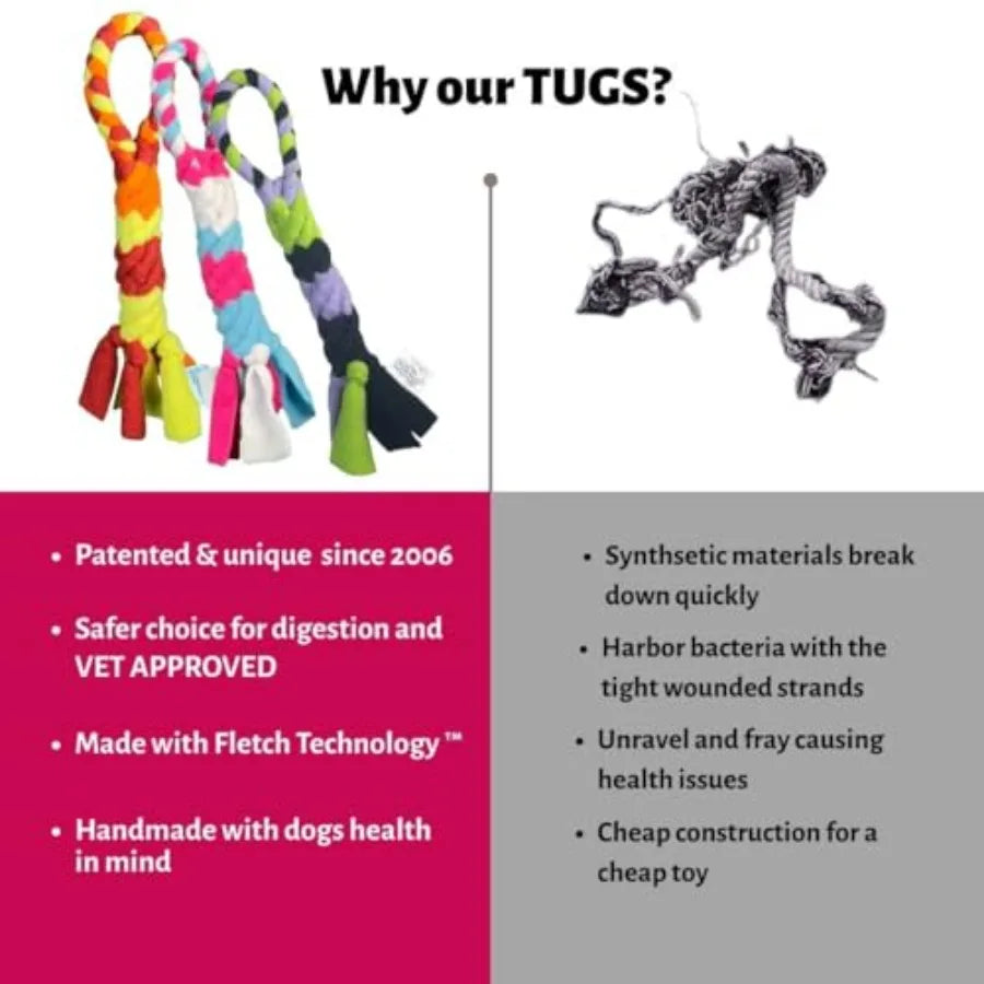 3-in-1 Enrichment Tube for Dogs - Tug Toy Treat Dispenser and Snuffle Ball Fleece Rope Dog Toy Tug of War Interactive Dog Treat